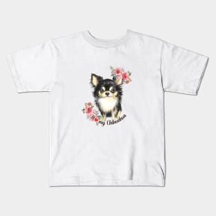 I love my Chihuahua Cute Chihuahua Puppy Dog Art Kids T-Shirt